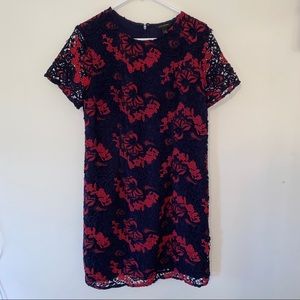 Navy and Pink Banana Republic Floral Dress